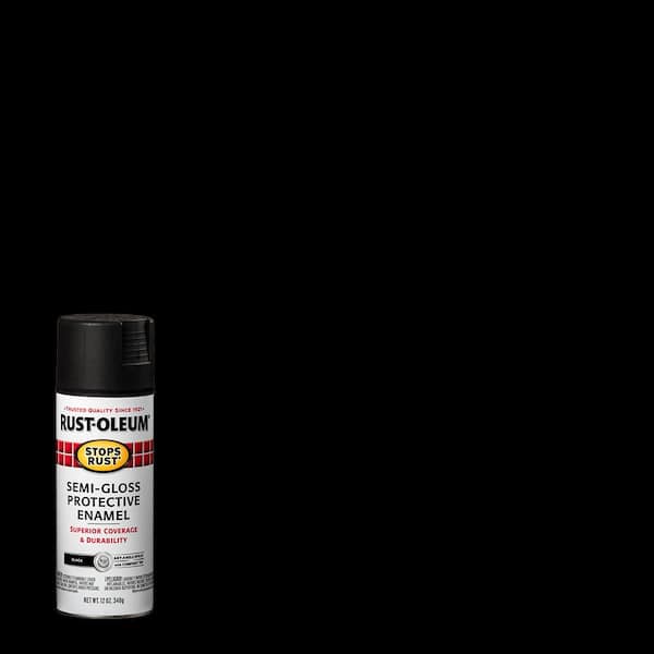 Rust-Oleum Stops Rust 12 oz. Protective Enamel Semi-Gloss Black Spray Paint