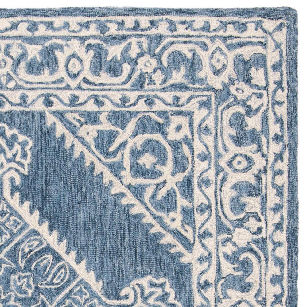 Handmade Tufted Wool Square Rug in Serene Blue - 59"