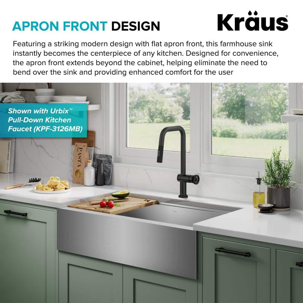 36-Inch Stainless Steel Farmhouse Single Bowl Kitchen Sink with Accessories