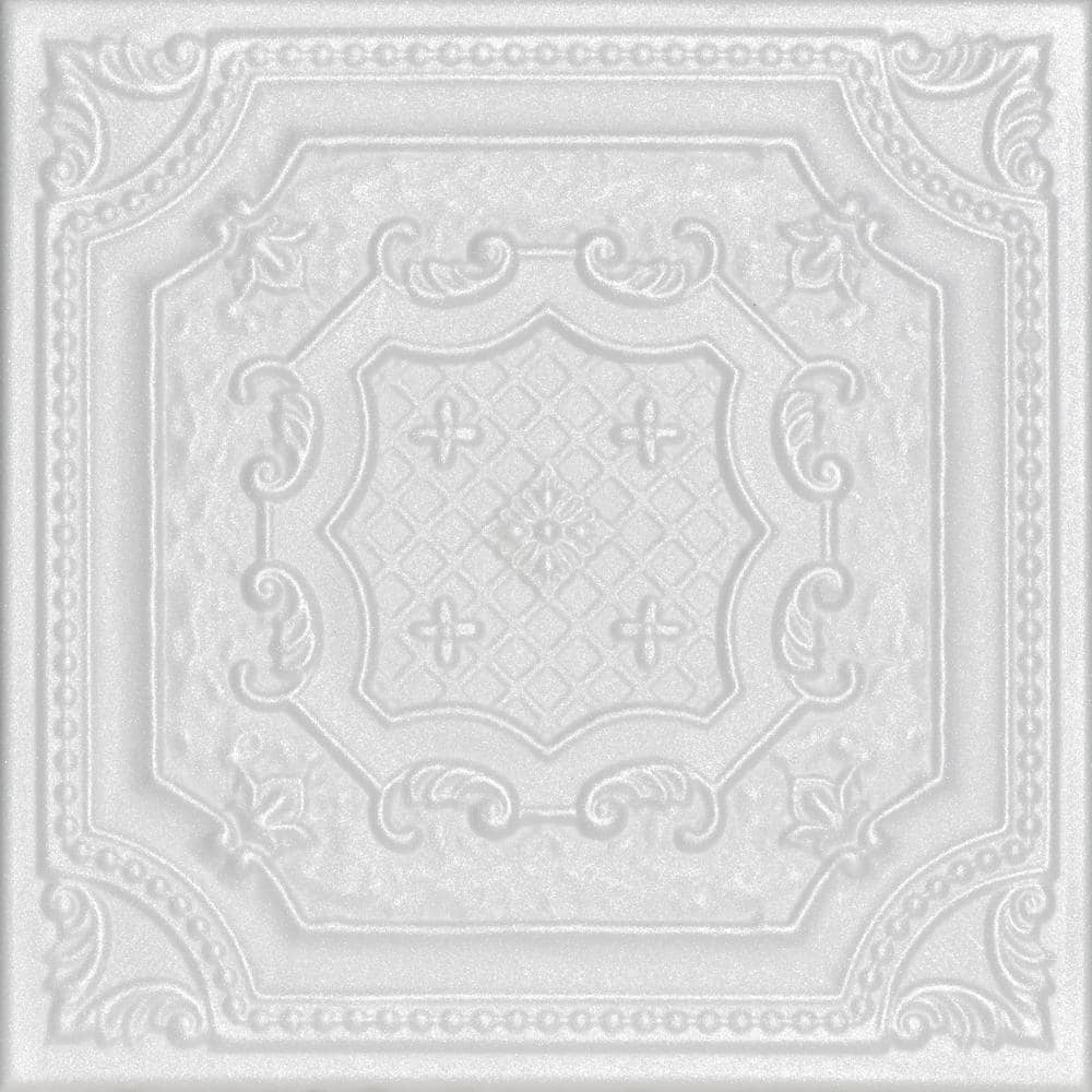 Bijou and Bee Plain White 1.6 ft. x 1.6 ft. Glue Up Foam Ceiling Tile (768 