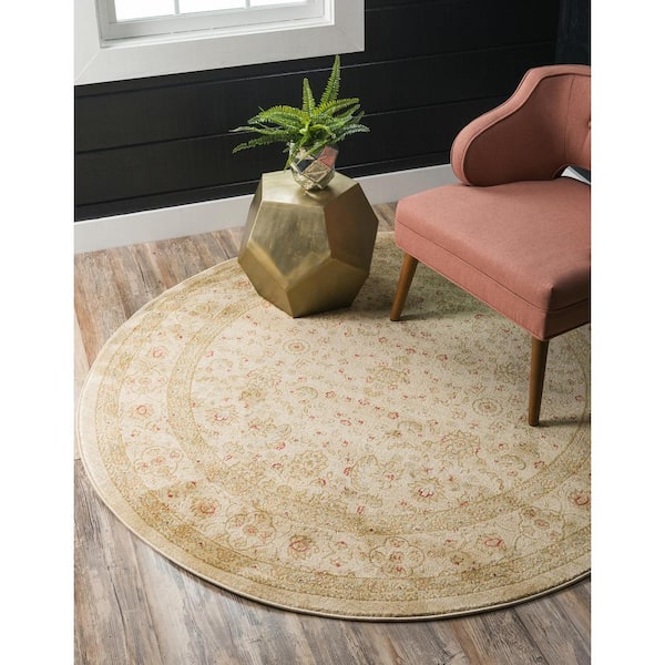 Edinburgh Aurinia Beige 8' 0 x 8' 0 Round Rug