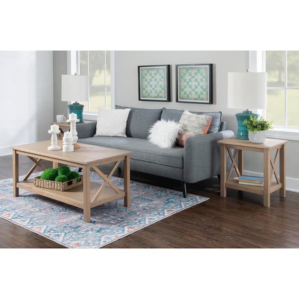 Linon Home Decor Delaney 44 in. L Natural Rectangle Wood top