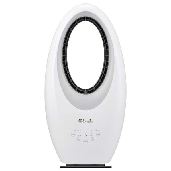LivePure 22 in. Oscillating Bladeless Vortex Tower Fan with Remote and Accent Light