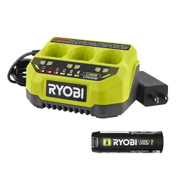 USB Lithium 3-Port Charger with FREE USB Lithium 2.0 Ah Lithium Rechargeable Battery