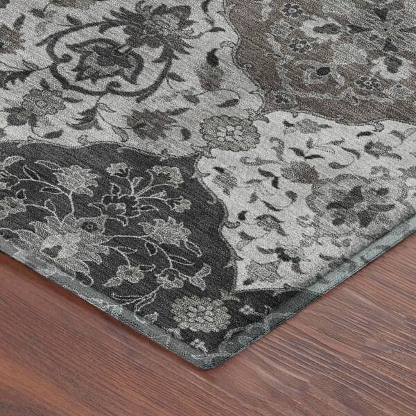 Mayfield Premium Machine Washable Abstract AMF2292 Gray 10 ft. x 14 ft. Area Rug