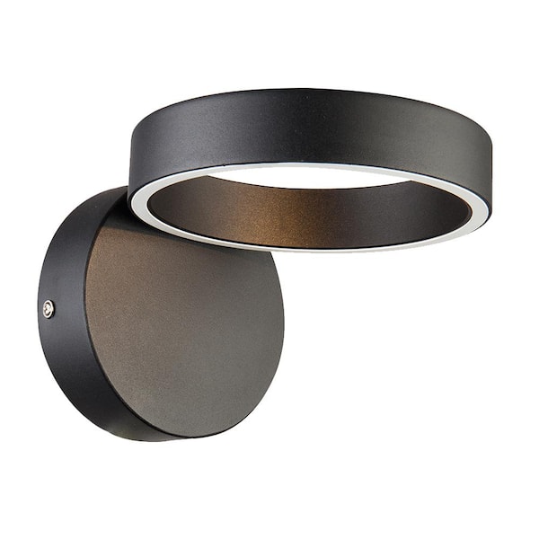 Unbranded Tinsley 1-Light Sand Black LED Wall Sconce