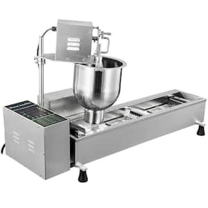 110V Commercial Automatic Donut Making Machine, Single Row Auto Doughnut Maker, 7L Hopper Donut Maker with 3 Sizes Molds