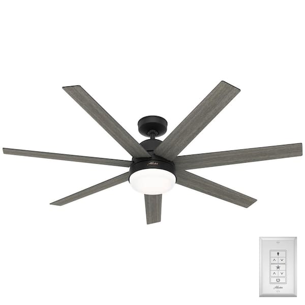 Hunter 60 in. Phenomenon Wi-Fi ENERGY STAR Matte Black Smart Ceiling Fan with LED Light Kit and Wall Control