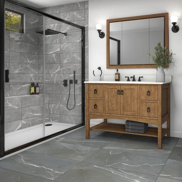 Luxecraft Calacatta Black 8 in. x 24 in. Glazed Ceramic Wall Tile (266 sq. ft./Pallet)