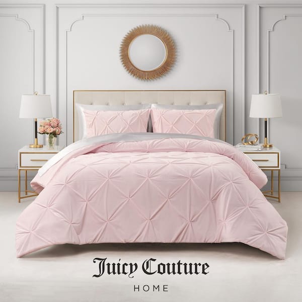 JUICY COUTURE Kiss Pleat Micro Mink 2-Piece Pale Pink Polyester