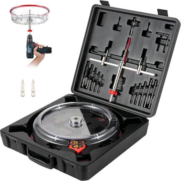 Adjustable Hole Saw Cutter Kit, 1-5/8 in. to 11-13/16 in. (40-300 mm) , 2 Pilot Bits, Carbon Steel Black Oxide