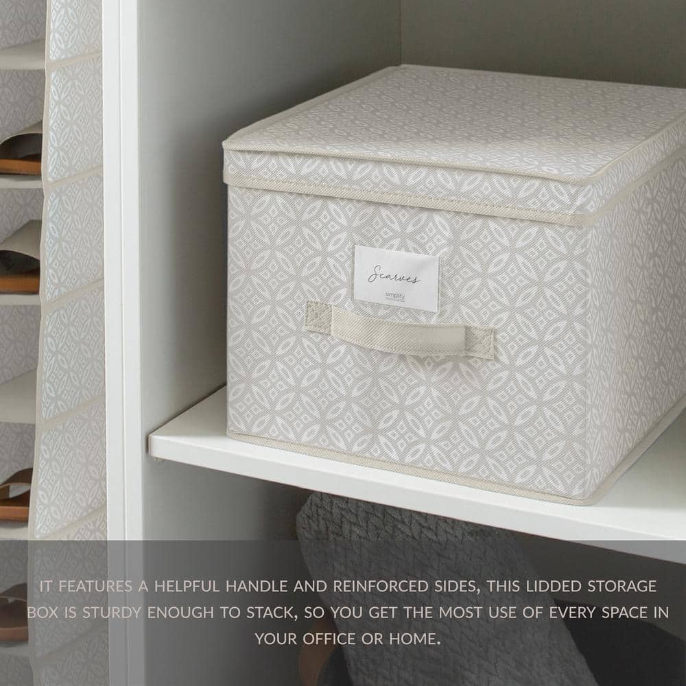 Large Gray Nonwoven Fabric Storage Box with Handle