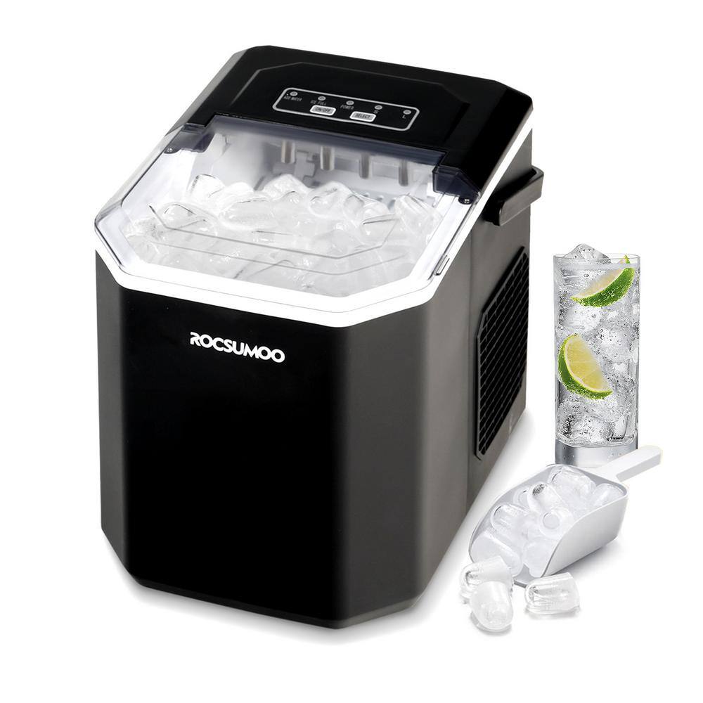 12.2 in. 26 lbs. Portable Ice Maker Ice Maker in Black FAJ001 The