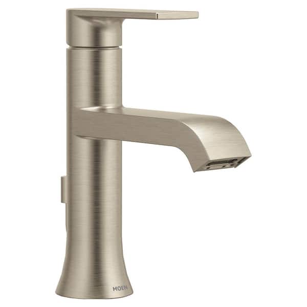 Genta LX Single-Handle Single Hole Bathroom Faucet with Drain Assembly in Brushed Nickel