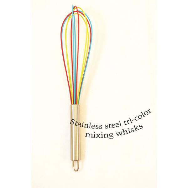 US$ 20.99 - 3 Pack Stainless Steel Whisks 8 +10 +12 Inches , Wire Whisk Set  Kitchen whisks(Rainbow) - m.