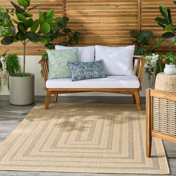 Tulum Taupe Grey 6 ft. x 9 ft. Linear Contemporary Area Rug