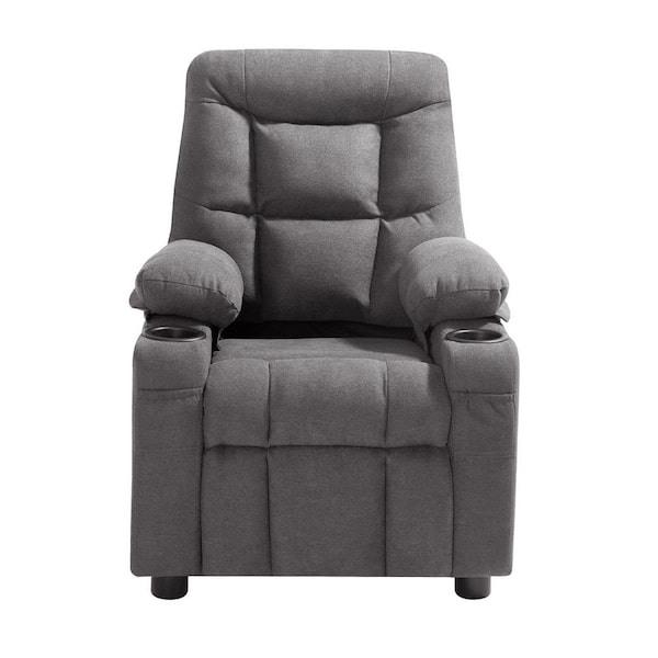 Toddler Reclining Chair, Adjustable Backrest (107°-126°), Cup Holders, Footrest, Breathable Fabric, for Boys and Girls