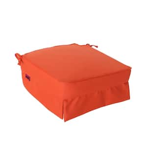 Outdoor Fabric Classic Skirted Chair Square Cushion for Replacement Patio Furniture Seat Cushion Chair Cushion, Coral