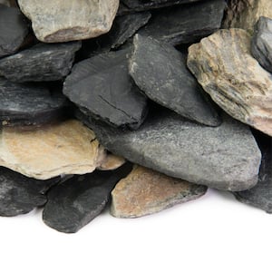 0.25 cu. ft. 1 in. to 3 in. 20 lbs. Slate Chips Black and Tan Rock for Landscape, Gardens, Potted Plants, and Terrariums