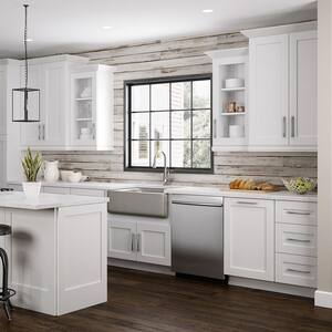 Newport Pacific White Plywood Shaker Assembled Deep Wall Kitchen Cabinet Soft Close 36 in W x 24 in D x 24 in H