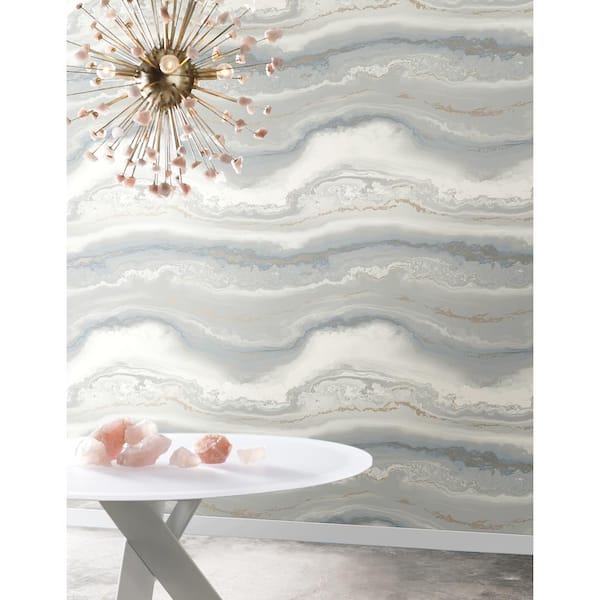 Aviva Stanoff Shifting Sands Slate Blue Peel and Stick Wallpaper