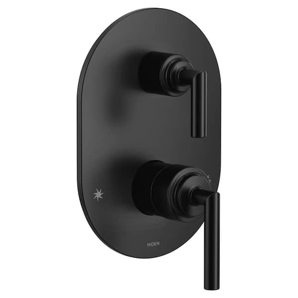 MOEN Arris M-CORE 3-Series 2-Handle Shower Trim with Integrated Transfer Valve in Matte Black (Valve Not Included)