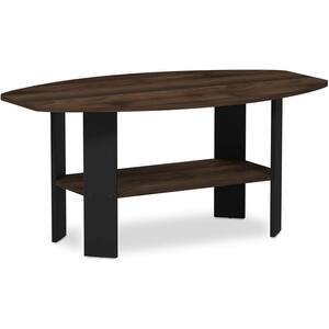 SMT 35 .5 inches long, Colombian walnut veneer, 16.25 inches high, round corner MDF Coffee Table contains 1 piece