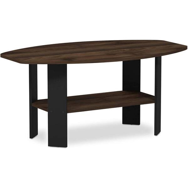 ULSMVOC SMT 35 .5 inches long, Colombian walnut veneer, 16.25 inches high, round corner MDF Coffee Table contains 1 piece
