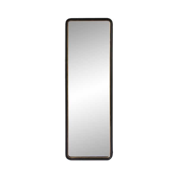 Note Black 21.5 in. W x 65 in. H Industrial Rectangle Steel Framed Mirror