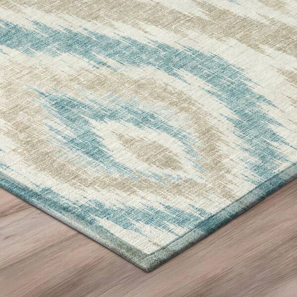 Chantille Machine Washable Indoor/Outdoor Abstract ACN3071 Teal 10 ft. x 14 ft. Area Rug