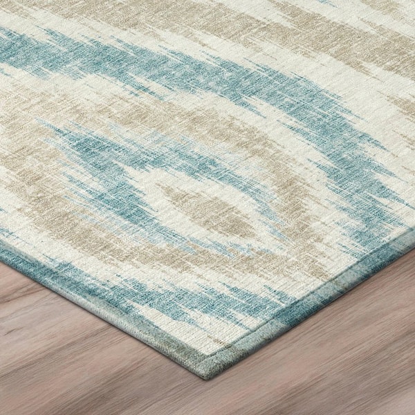 Chantille Machine Washable Indoor/Outdoor Abstract ACN3071 Teal 2 ft. x 3 ft. Accent Rug