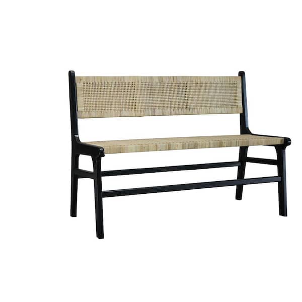 Carolina Chair & Table Leana Black Dining Bench With Back 47.2 in.