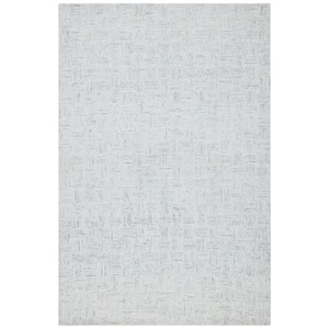 Micro-Loop Light Grey/Ivory Doormat 2 ft. x 3 ft. Striped Solid Color Area Rug