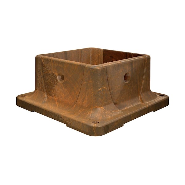 4 in. x 4 in. Plastic Post Anchor in Redwood