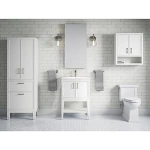 Winnow 24 in. W x 18 in. D x 36 in. H Single Sink Freestanding Bath Vanity in White with Quartz Top