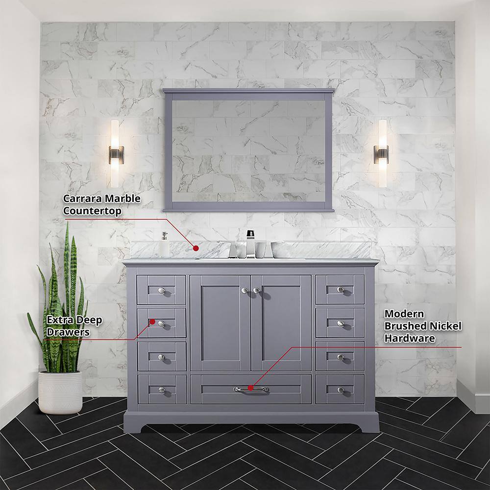 Dukes 48" Dark Grey Single Bath Vanity with Marble Top