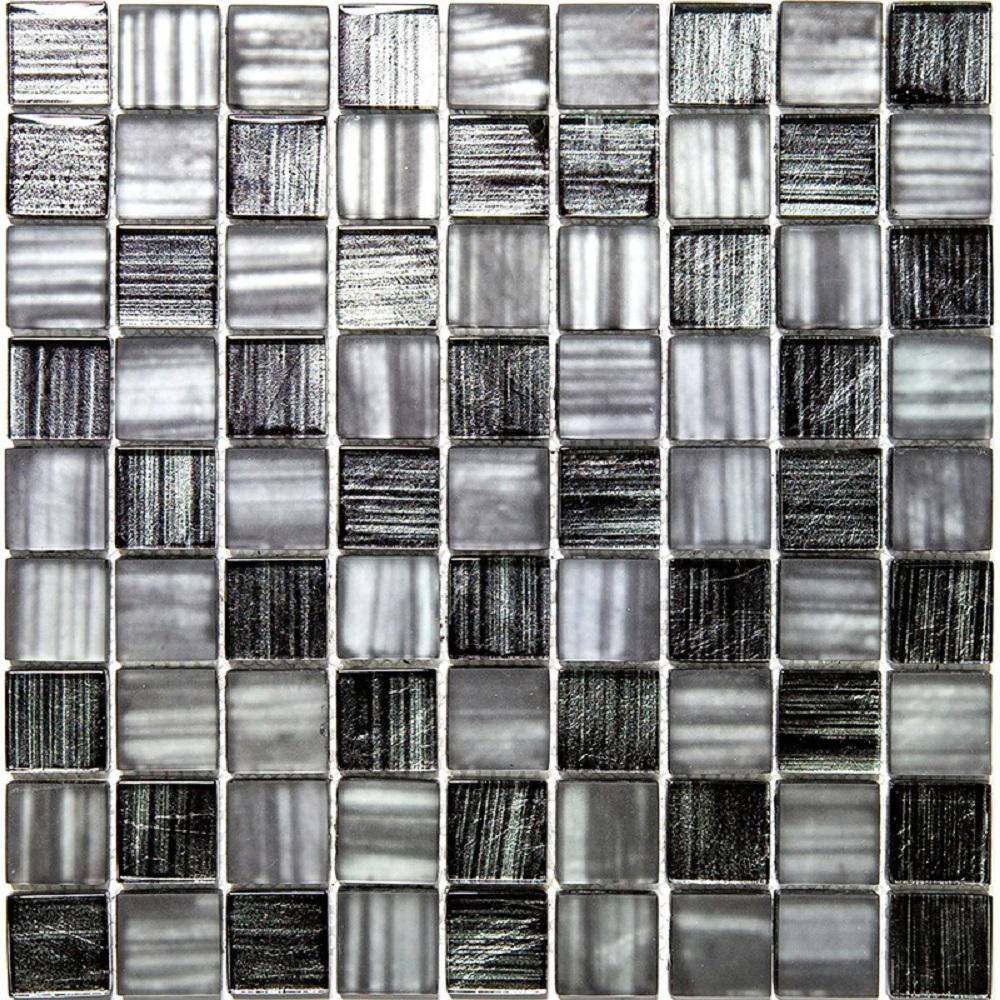Gray Silver 4 in. x 5 in. Polished and Matte Finished Glass Mosaic Tile Sample (0.13 sq. ft./Piece) price history on PriceWatchPro