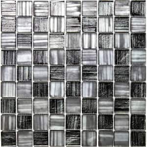 Gray Silver 11.3 in. x 11.3 in. Polished and Matte Finished Glass Mosaic Tile (4.43 sq. ft./Case)