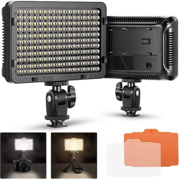 176 LED Dimmable Camera Light with 1/4 in. Thread for DSLR Cameras, 5600K
