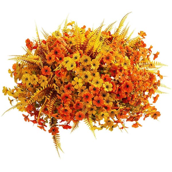 8.5 in. Fall Artificial Mums Outdoor UV Resistant Silk Flowers