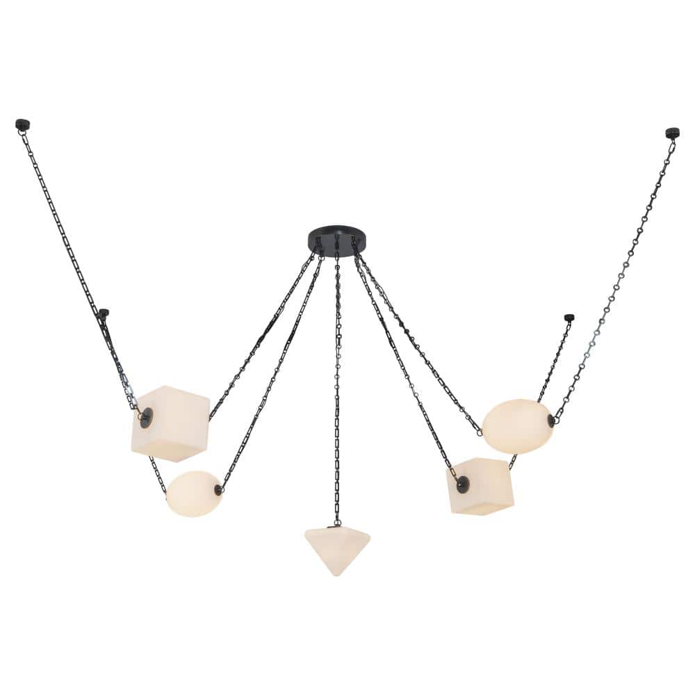 Mineral 5-Light Urban Bronze dimmable LED Chandelier with Opal Glass price history on PriceWatchPro