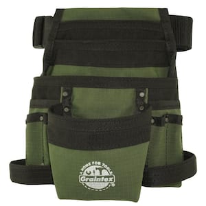 Hunter Green Canvas 10-Pocket Finisher Tool Pouch with Belt