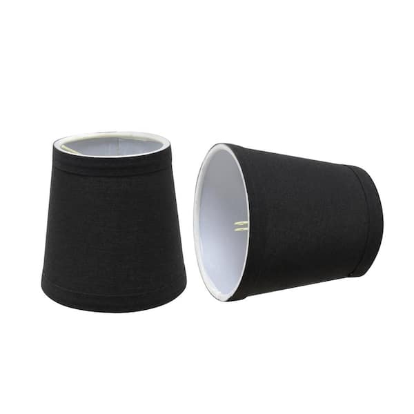 4 in. x 4 in. Black Hardback Empire Lamp Shade (2-Pack)