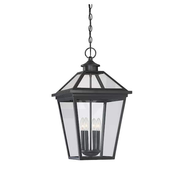 Savoy House Ellijay 14 in. W x 25 in. H 4-Light English Black Outdoor ...