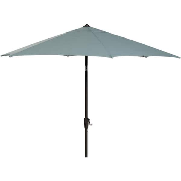 Hanover Montclair 9 ft. Market Patio Umbrella in Ocean Blue