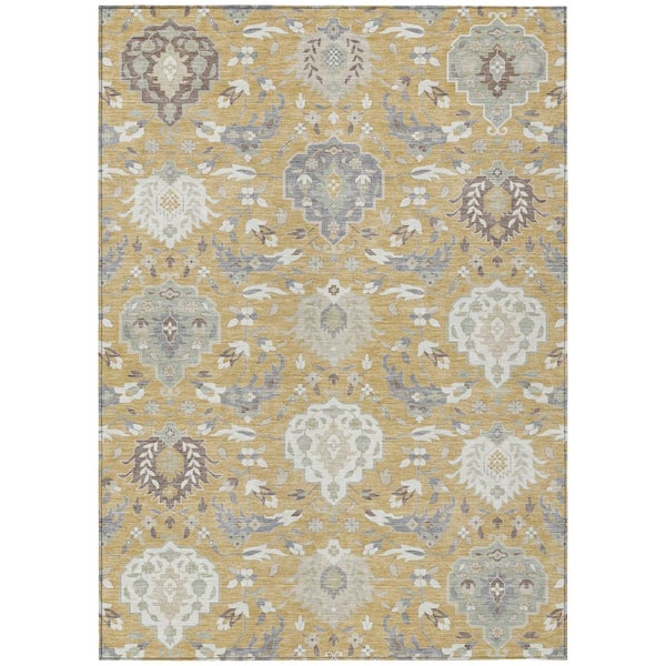 Addison Rugs Chantille Machine Washable Indoor/Outdoor Abstract ACN1026 Gold 2 ft. 6 in. x 3 ft. 10 in. Area Rug