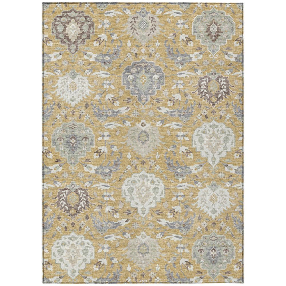 Chantille Machine Washable Indoor/Outdoor Abstract ACN1026 Gold 3 ft. x 5 ft. Area Rug price history on PriceWatchPro