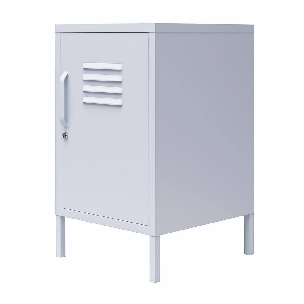 Powder Blue Metal Locker End Table with Storage