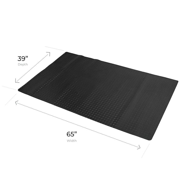 65 in. x 39 in. Black Under-the-Grill Protective Deck and Patio Mat