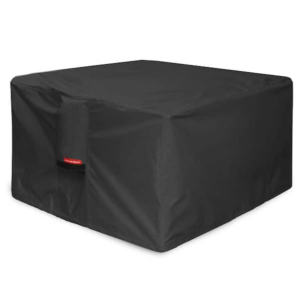 Angel Sar 50 in. W x 50 in. D x 24 in. H Waterproof 600D Heavy Duty Square Patio Fire Pit Table Cover, Black